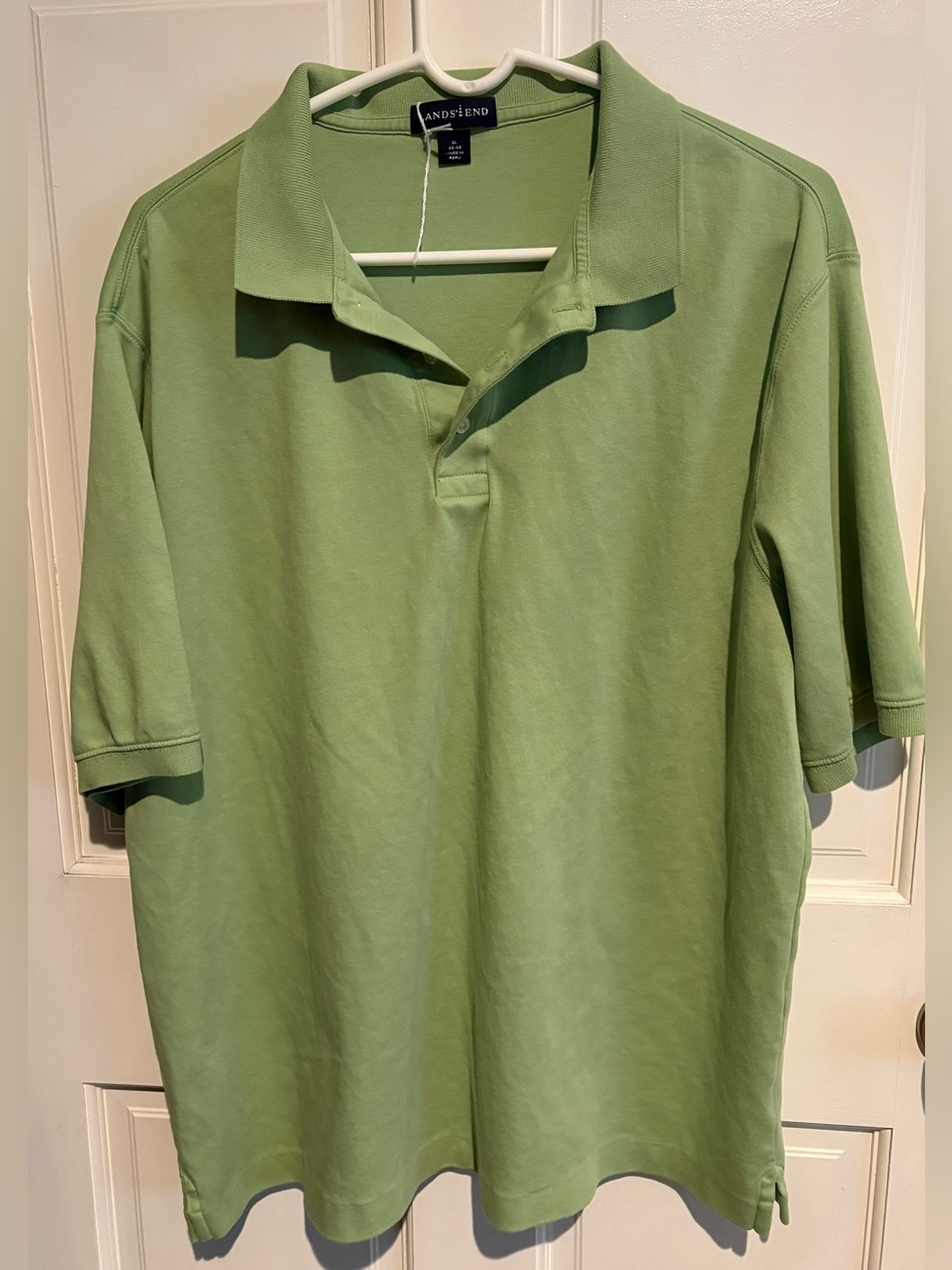 Lands' End Men's Collared Polo T-Shirt Short Sleeve Light Green Size XL